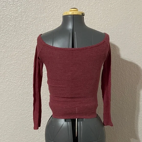 Urban Outfitters Burgundy Long Sleeve Top - Picture 2 of 2